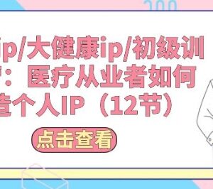 医疗大健康从业者个人IP打造 12节初级训练营课程分享-雨叶虚拟资源网