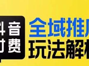 抖音付费全域推广玩法解析 千川投放技巧及流量撬动方法-雨叶虚拟资源网