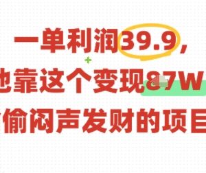 客单价39.9元无成本虚拟资料变现项目全流程实操教程-雨叶虚拟资源网