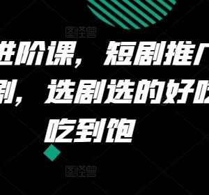 短剧推广进阶课程分享 短剧选剧技巧与核心运营方法详解-雨叶虚拟资源网