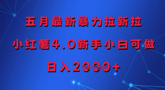 2024年5月小红书4.0拉新项目 零经验新手可做门槛低易变现