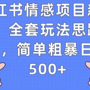 小红书情感项目新玩法拆解 从养号到变现全操作思路分享-雨叶虚拟资源网