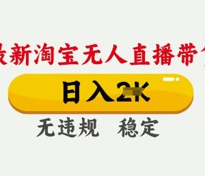 2025年3月淘宝无人直播带货 合规低门槛实操出单教程-雨叶虚拟资源网