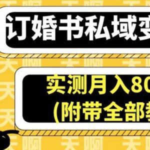 订婚书私域变现实操教程 蓝海项目实测月入8000+玩法详解-雨叶虚拟资源网