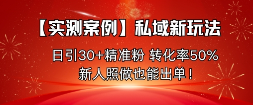 实测私域情感引流落地玩法 新人零门槛日引精准粉高转化易出单