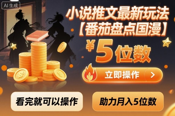 小说推文番茄盘点国漫玩法详解 低门槛实操可稳定实现月入五位数