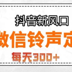 2024抖音冷门铃声定制蓝海项目拆解 低门槛操作单日收益可达300+-雨叶虚拟资源网