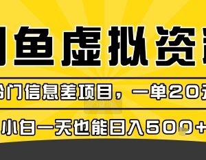 闲鱼虚拟资料变现冷门项目拆解 小白零成本操作可获稳定额外收入-雨叶虚拟资源网