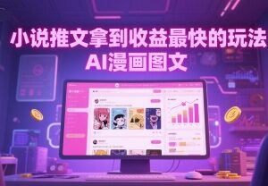 小说推文快速拿收益玩法详解 AI漫画图文实操技巧分享-雨叶虚拟资源网