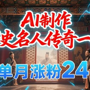 AI制作历史名人短视频单月涨粉24万 零基础可入局的变现赛道-雨叶虚拟资源网