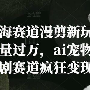 2024AI宠物微短剧漫剪新玩法 高播放蓝海变现项目解析-雨叶虚拟资源网