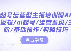 运营型主播AI起号全流程培训课 含主播进阶剪辑技巧实操内容-雨叶虚拟资源网