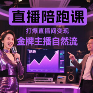 直播陪跑实操课 金牌主播教你自然流打爆直播间复制高变现玩法-雨叶虚拟资源网
