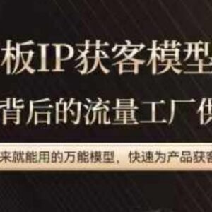 老板IP流量运营万能模型 精简操作快速提升产品获客效率-雨叶虚拟资源网
