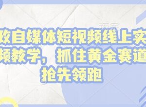 家政自媒体短视频实操教学 零基础掌握全流程运营获流技巧-雨叶虚拟资源网