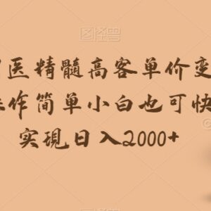国医精髓高客单价变现项目全解析 零基础小白可快速上手增收-雨叶虚拟资源网