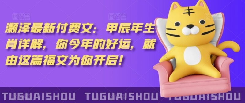 2024甲辰年十二生肖详解 灏泽付费版生肖运势参考指南