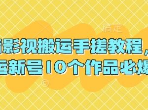抖音影视搬运手搓实操教程 新号10个作品快速起号技巧-雨叶虚拟资源网