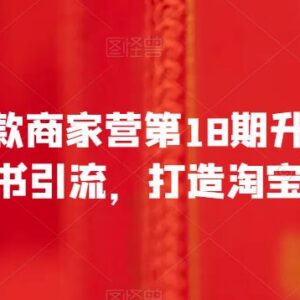小红书爆款商家营第18期升级版 小红书引流打造淘宝爆款实操方法-雨叶虚拟资源网