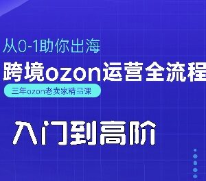 2025年OZON跨境运营从0到1入门到高阶全流程实操教程-雨叶虚拟资源网