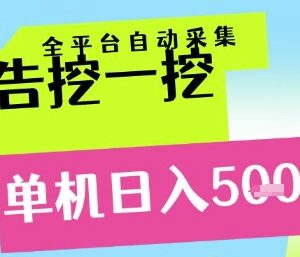 广告挖一挖全自动采集项目解析 零成本小白可轻松矩阵盈利-雨叶虚拟资源网