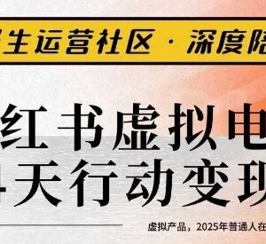 2025小红书虚拟电商14天变现训练营3.0 普通人搞钱实操教程-雨叶虚拟资源网