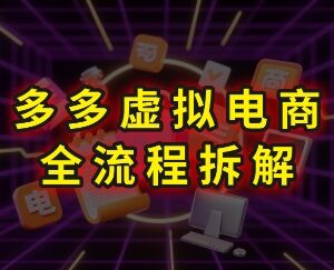 拼多多虚拟电商全流程拆解 从开店到运营新手看完可上手-雨叶虚拟资源网
