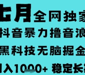 2024年7月抖音无人直播撸音浪项目 低门槛全自动长期稳定盈利-雨叶虚拟资源网