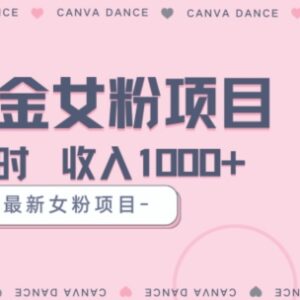 年底零成本女粉掘金项目拆解 每日2小时5天变现超1.5万可二次变现-雨叶虚拟资源网