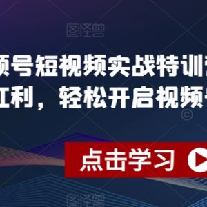 视频号短视频实战特训营 从开通到运营全流程爆单教学-雨叶虚拟资源网