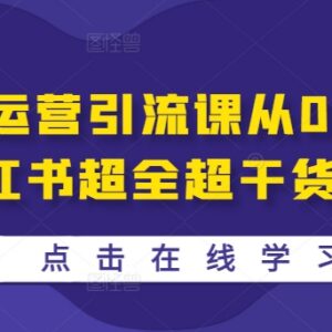小红书运营引流从0到1实操课 定位养号发稿全流程干货汇总-雨叶虚拟资源网