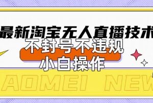 2025年淘宝无人直播带货10.0技术 小白合规操作易上手可稳定变现-雨叶虚拟资源网