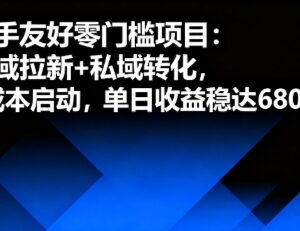 适合新手的零门槛公域拉新私域转化项目 0成本启动单日收益稳定-雨叶虚拟资源网