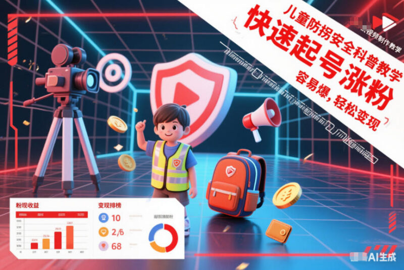 儿童防拐安全科普视频制作教学 起号涨粉变现全攻略
