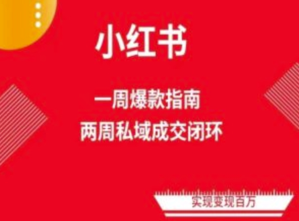 小红书免费流量体系实操课程 零基础学电商运营两周变现教程