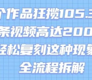17个作品涨粉105.3万 AI复刻爆款短视频起号变现全流程拆解-雨叶虚拟资源网