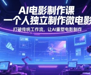 AI电影制作系统课程 单人独立完成微电影全流程制作技巧-雨叶虚拟资源网