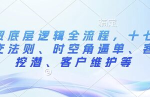 外贸底层逻辑全流程教程 含十七步成交逼单客户维护技巧-雨叶虚拟资源网