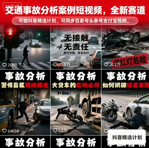 交通事故分析短视频赛道实操指南 多平台分发可参与流量收益计划