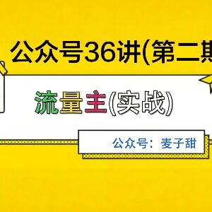 麦子甜公众号36讲二期上线 高复利稳定收益副业玩法详解-雨叶虚拟资源网