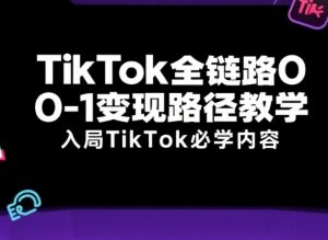 TikTok全链路0-1变现教学 新手入局跨境电商必学指南-雨叶虚拟资源网