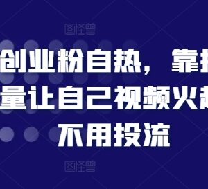 抖音零投流自然流量起号教程 创业粉获取全流程实操方法-雨叶虚拟资源网