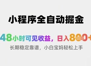 微信小程序全自动掘金副业指南 零基础可上手长期收益稳定-雨叶虚拟资源网