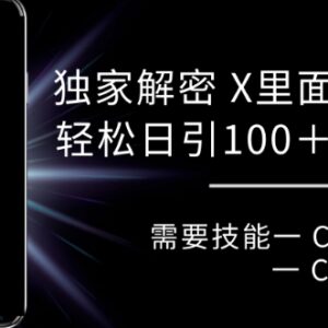 X平台流量密码实操教程 复制粘贴可日引100+高付费意向精准客群-雨叶虚拟资源网