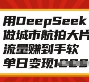 用DeepSeek制作城市航拍大片教程 流量变现实操方法详解-雨叶虚拟资源网