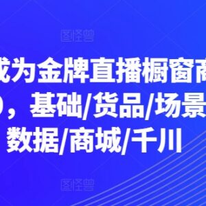 从零到一学金牌直播橱窗商品卡运营全阶段实操课程-雨叶虚拟资源网