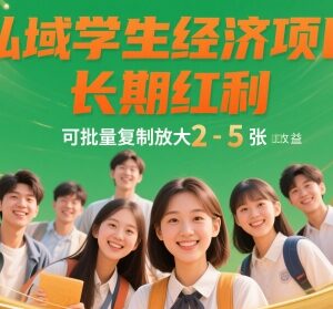 2024私域学生经济变现项目 零成本可复制单人日入200-500-雨叶虚拟资源网