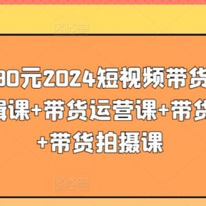 2024短视频带货全套教程 含剪辑运营拍摄直播全模块内容-雨叶虚拟资源网