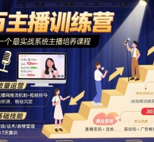百万主播训练营实战课程 电商主播全流程系统化培训内容汇总-雨叶虚拟资源网