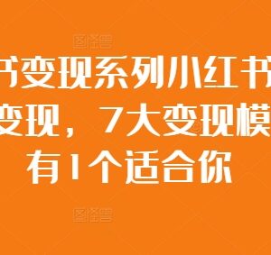 小红书素人账号7大变现模式详解 新手做号变现操作指南-雨叶虚拟资源网